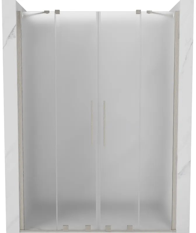 Mexen Velar Duo, tolózuhanyajtó 140 cm-es nyitáshoz, 8 mm-es mattüveg, csiszolt acél, 871-140-000-32-97
