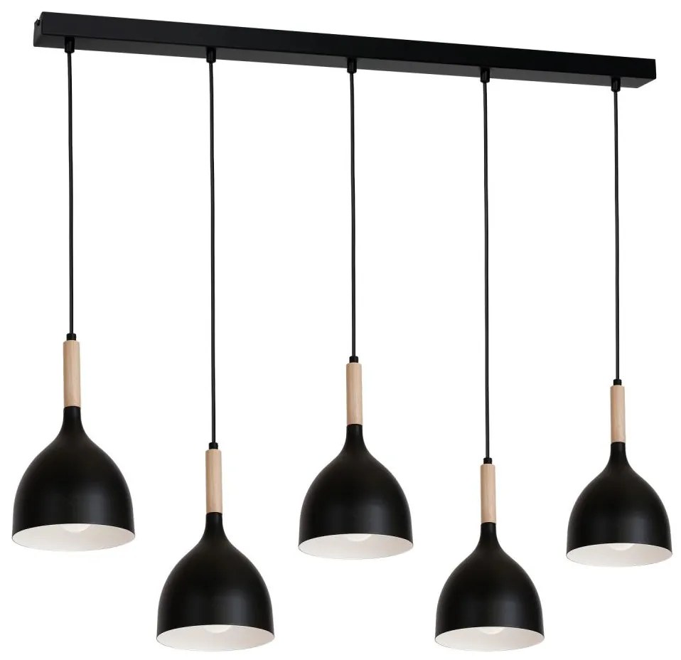 Csillár zsinóron NOAK WOOD 5xE27/60W/230V