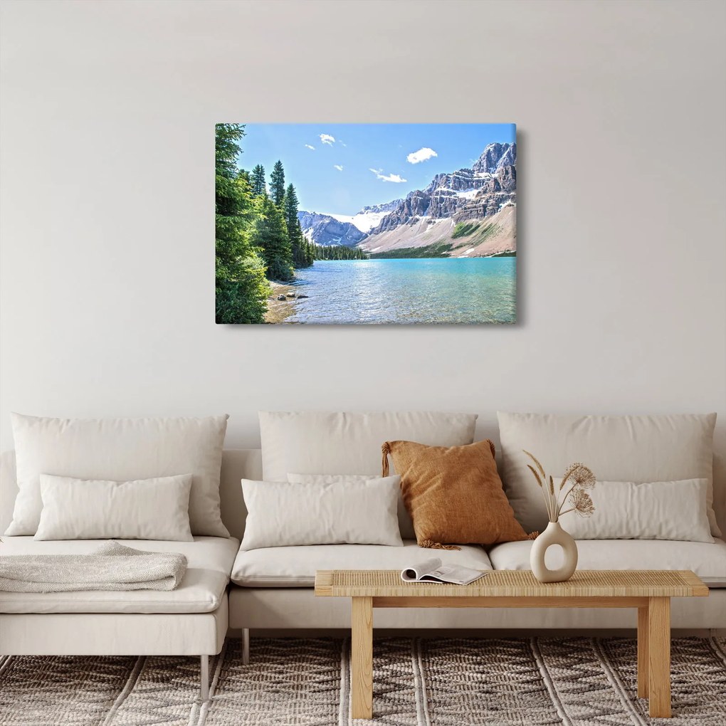 Egy alpesi tó képe (90x60 cm)