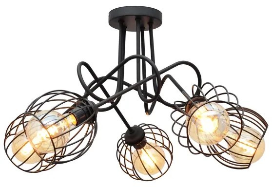 Csillár OXFORD 5xE27/15W/230V fekete