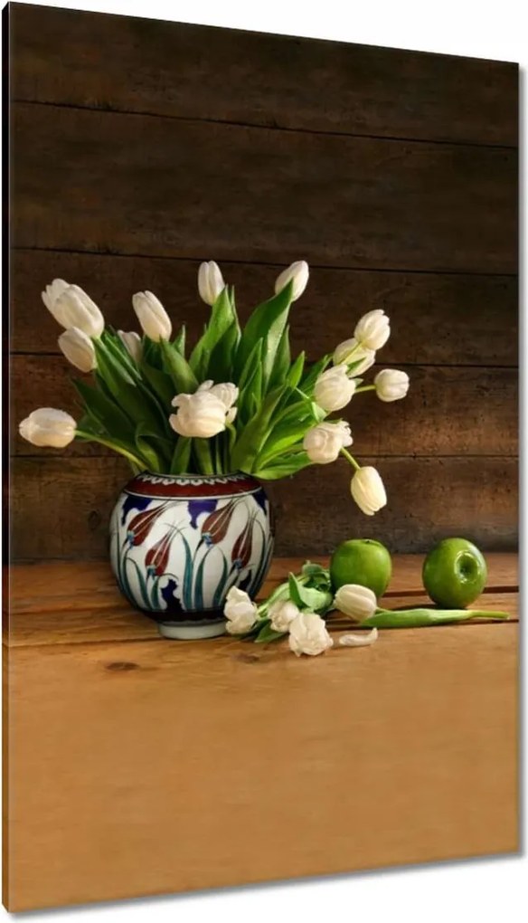 Vászonkép 80x120 Tulipánok vázában