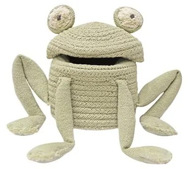 Zöld textil játéktároló kosár ø 15x15 cm Mini Fred the Frog – Lorena Canals