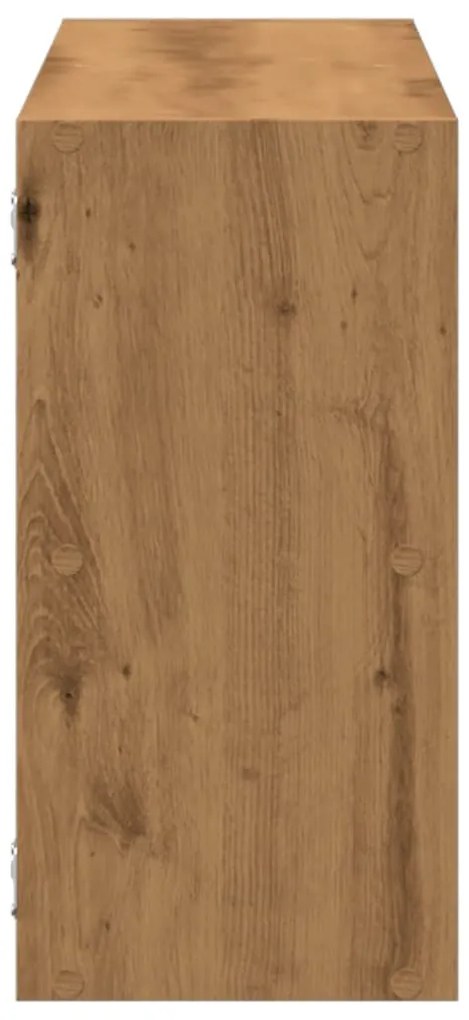 kézműves tölgy színű szerelt fa fali polc 100 x 25 x 50 cm