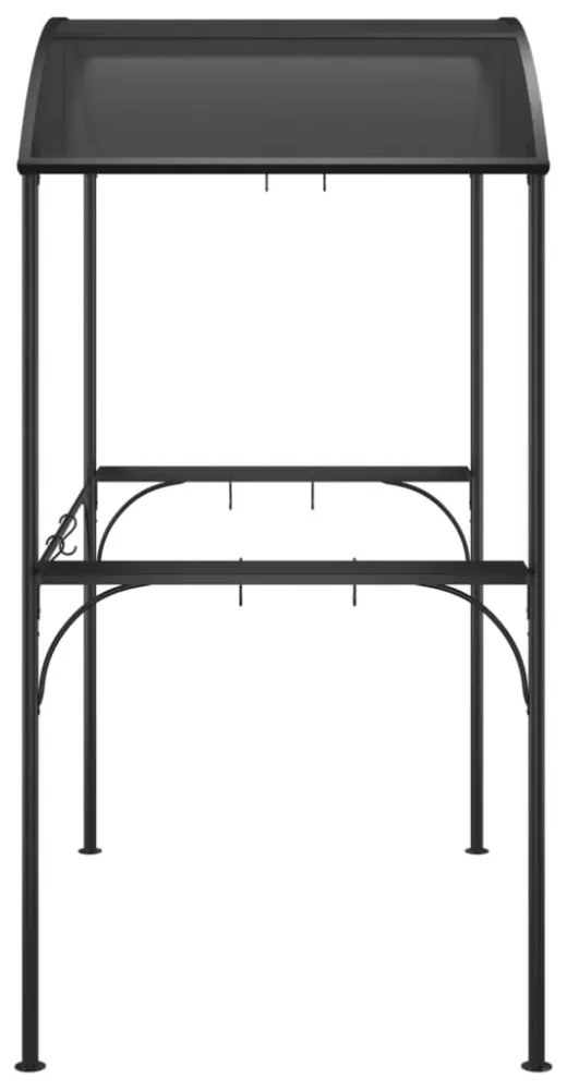 antracit acél grillező pavilon oldalsó polcokkal 220x115x230 cm