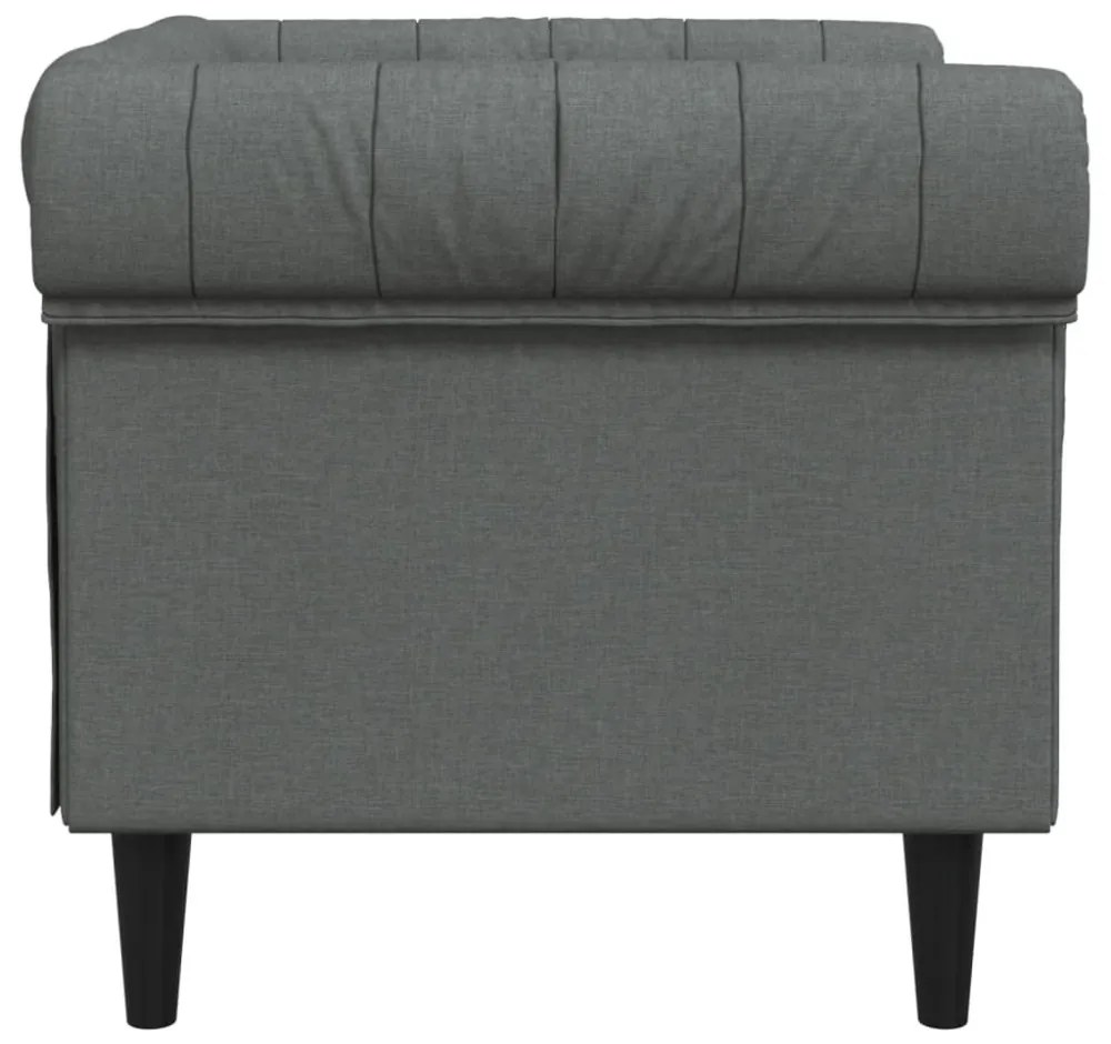 sötétszürke szövet Chesterfield kanapé