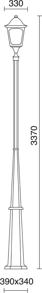 NOVOLUX 406D-G05X1A-04 QUADRA Kandeláber Antracit, Átlátszó E27 IP44
