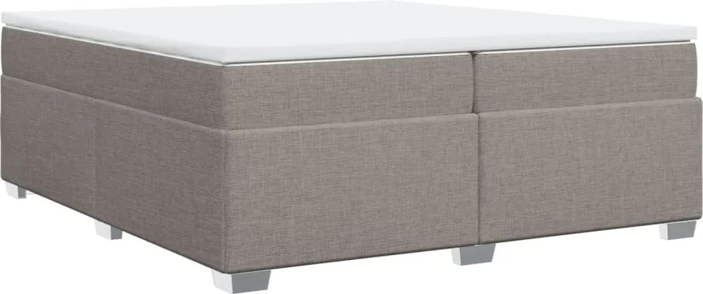 vidaXL tópszínű szövet rugós ágy matraccal 200 x 200 cm