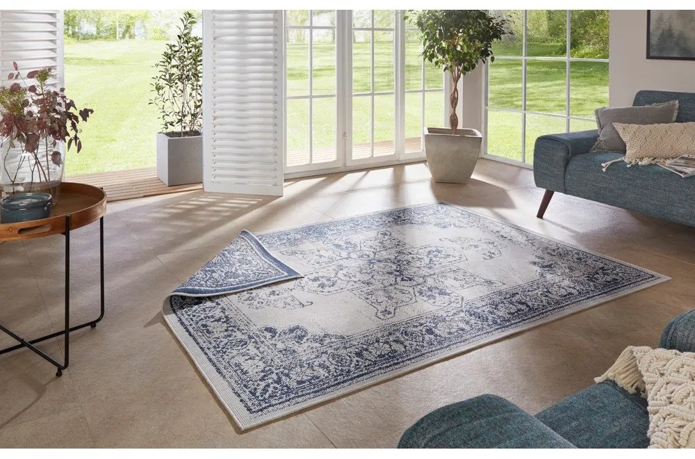 Borbon kék-krémszínű kültéri szőnyeg, 120 x 170 cm - NORTHRUGS