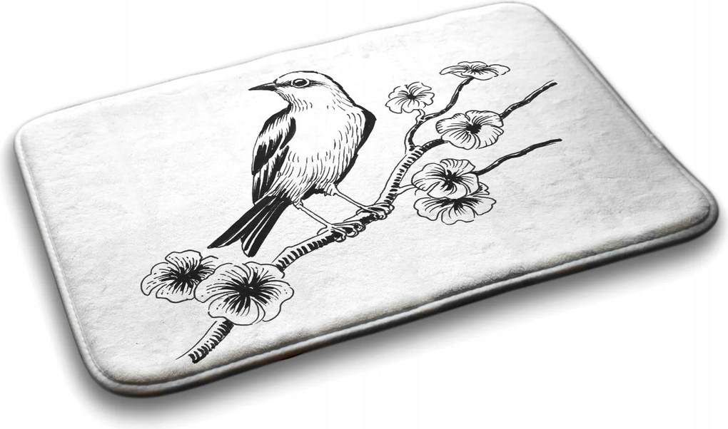 Fürdőszobaszőnyeg puha Madár a fán 75x45 cm