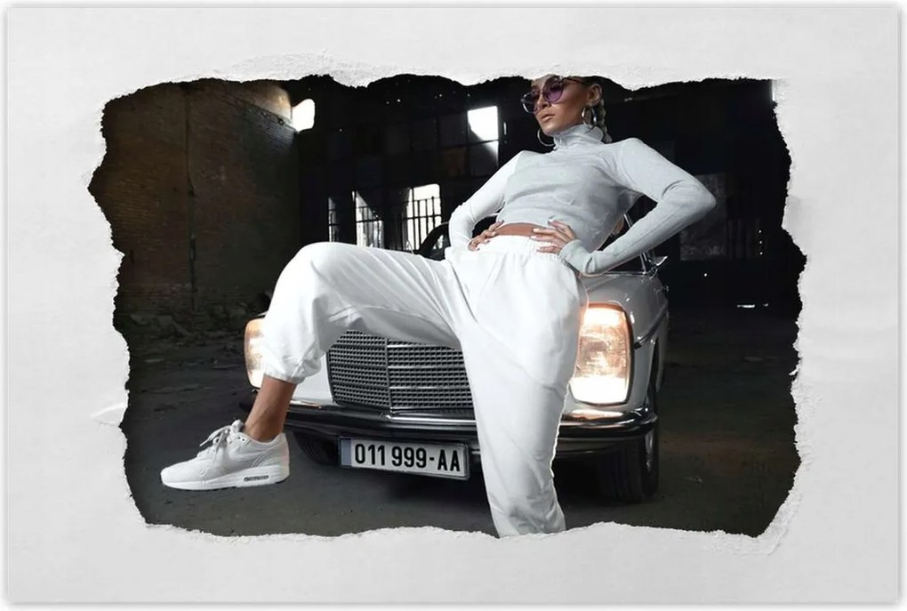 Poszterek 90x60 Fehér klasszikus Mercedes 200