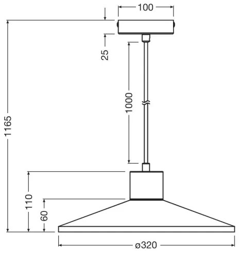 Ledvance - Csillár zsinóron DECOR PLASTER 1xE27/25W/230V átm. 32 cm vakolat fehér