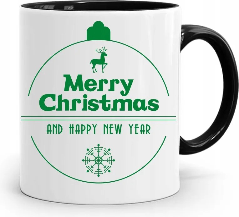 Fekete Karácsonyi Bögre Mikulásra, fényképes nyomtatással