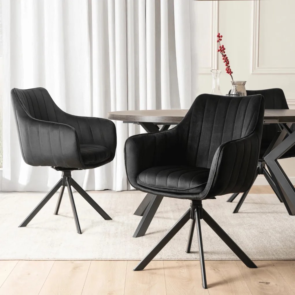 Forgó Étkezőszék Fekete Színben. MUMBAI