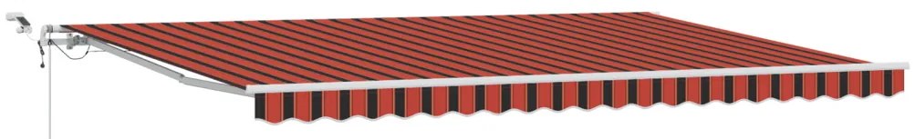 Automatikus Behúzható Napellenző LED lámpával narancssárga és barna színben, 500x300 cm