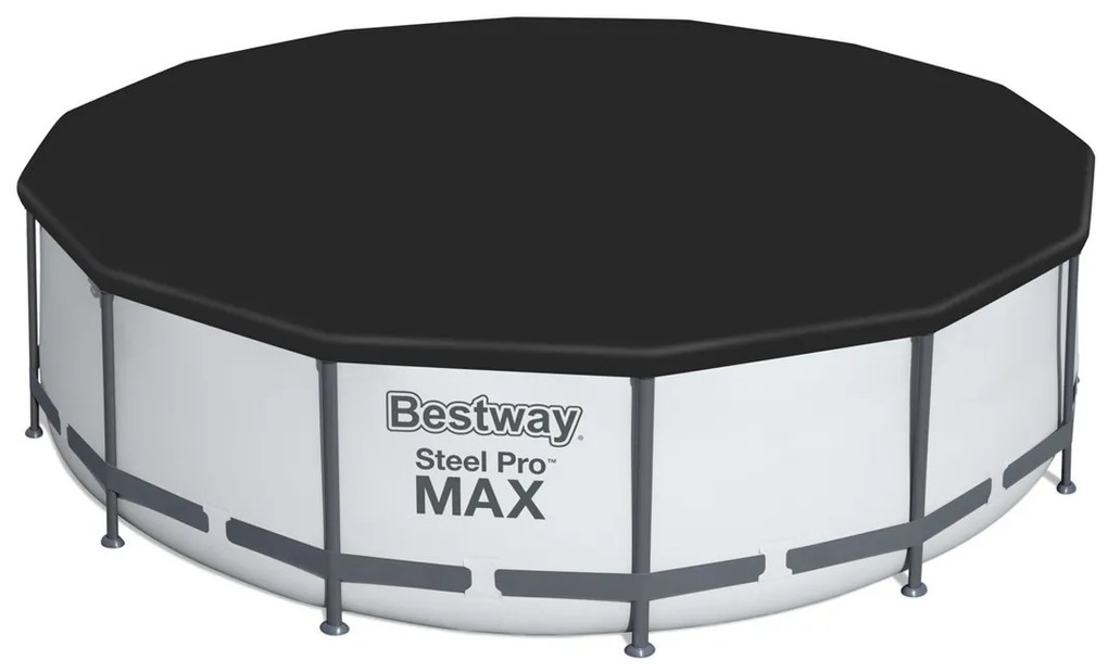 Bestway Steel Pro MAX föld feletti medence, szürke, átmérő 396 cm, magas 122 cm