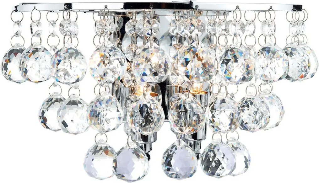 DAR LIGHTING PLU0950 PLUTO Kristály Fali Lámpa Csiszolt króm G9 IP20