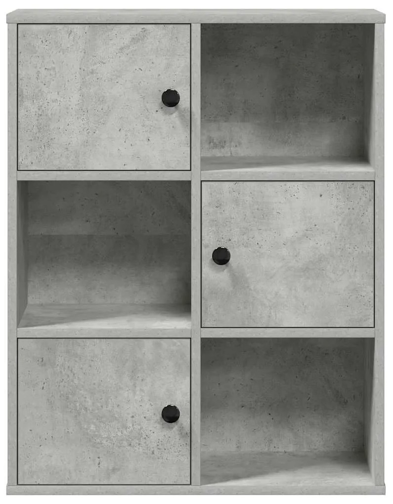 betonszürke szerelt fa könyvespolc 60x24x76,5 cm