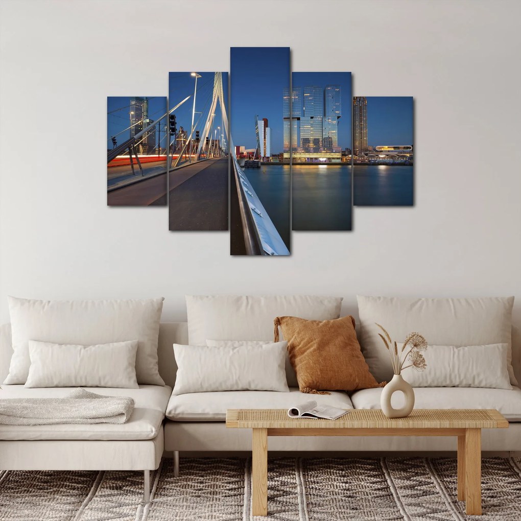 Kép - Alkonyat Rotterdamban, Hollandia (150x105 cm)