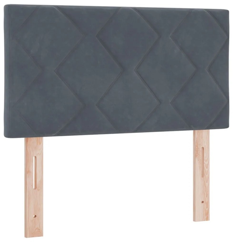 Fejtámla Gyémánt Blokkok Design Sötét Szürke 80 cm Bársony