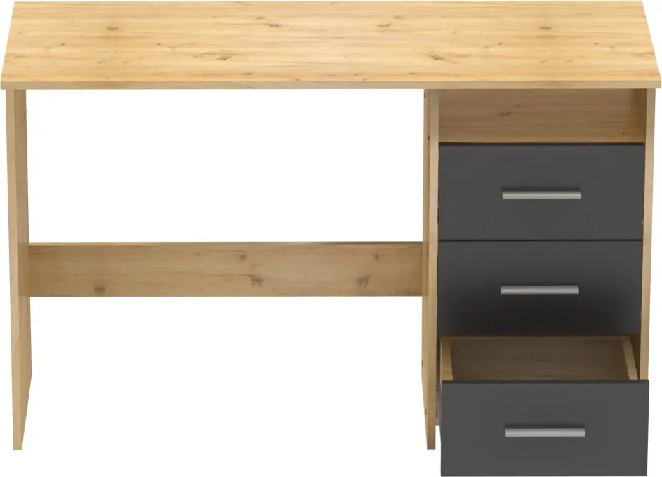 Számítógépasztal, artisan tölgy/grafit, LARISTOTE NEW