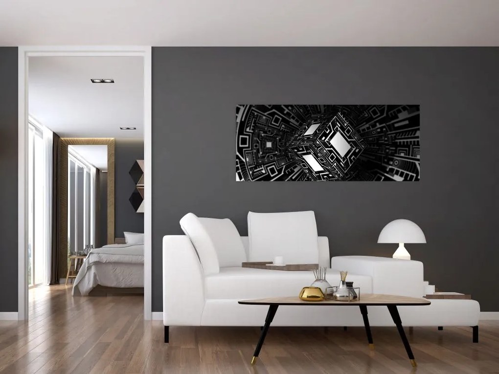 Absztrakt kockák képe (120x50 cm)