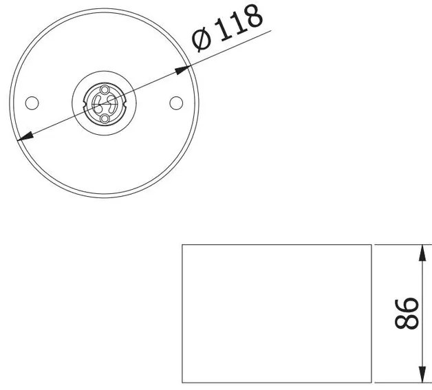 Lámpa Mennyezeti lámpatest SAKURA, aluminium,120x85 mm, IP20, 1xES111 , kör, fehér