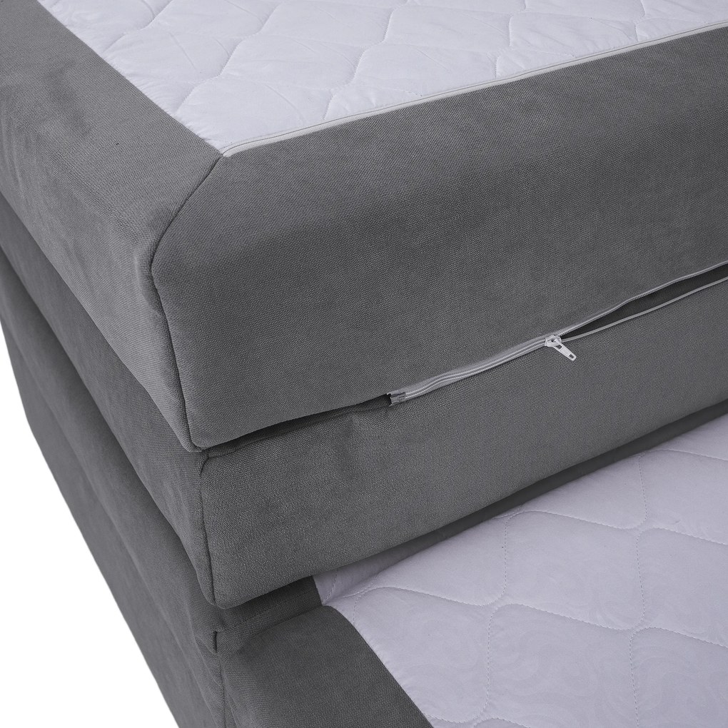 Boxspring ágy, 180x200, szürke, APRIL