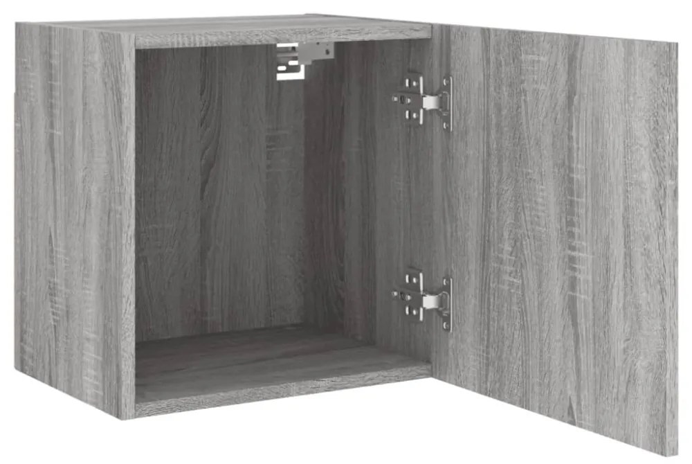 2 db szürke sonoma szerelt fa fali TV-szekrény 40,5x30x40 cm