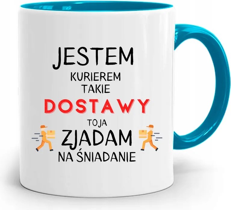 Kék Bögre Futárnak Futár Vagyok Ajándék nyomott mintával