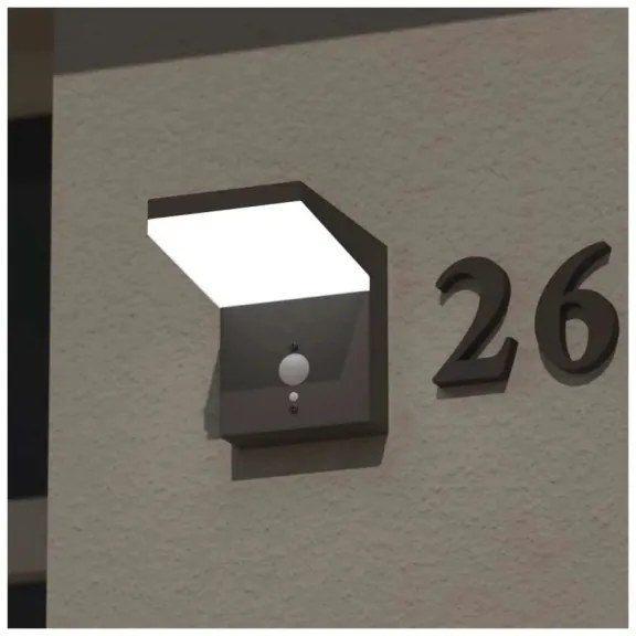 LED napelemes fali lámpa érzékelővel LED/4,4W/3,7V 2200 mAh IP44