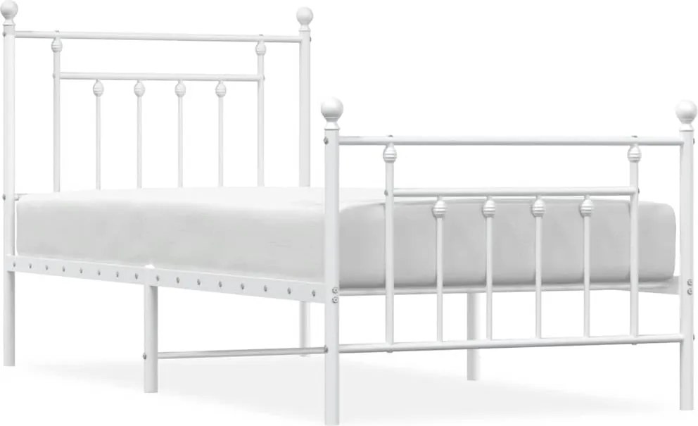 vidaXL fehér fém ágykeret fej- és lábtámlával 80x200 cm