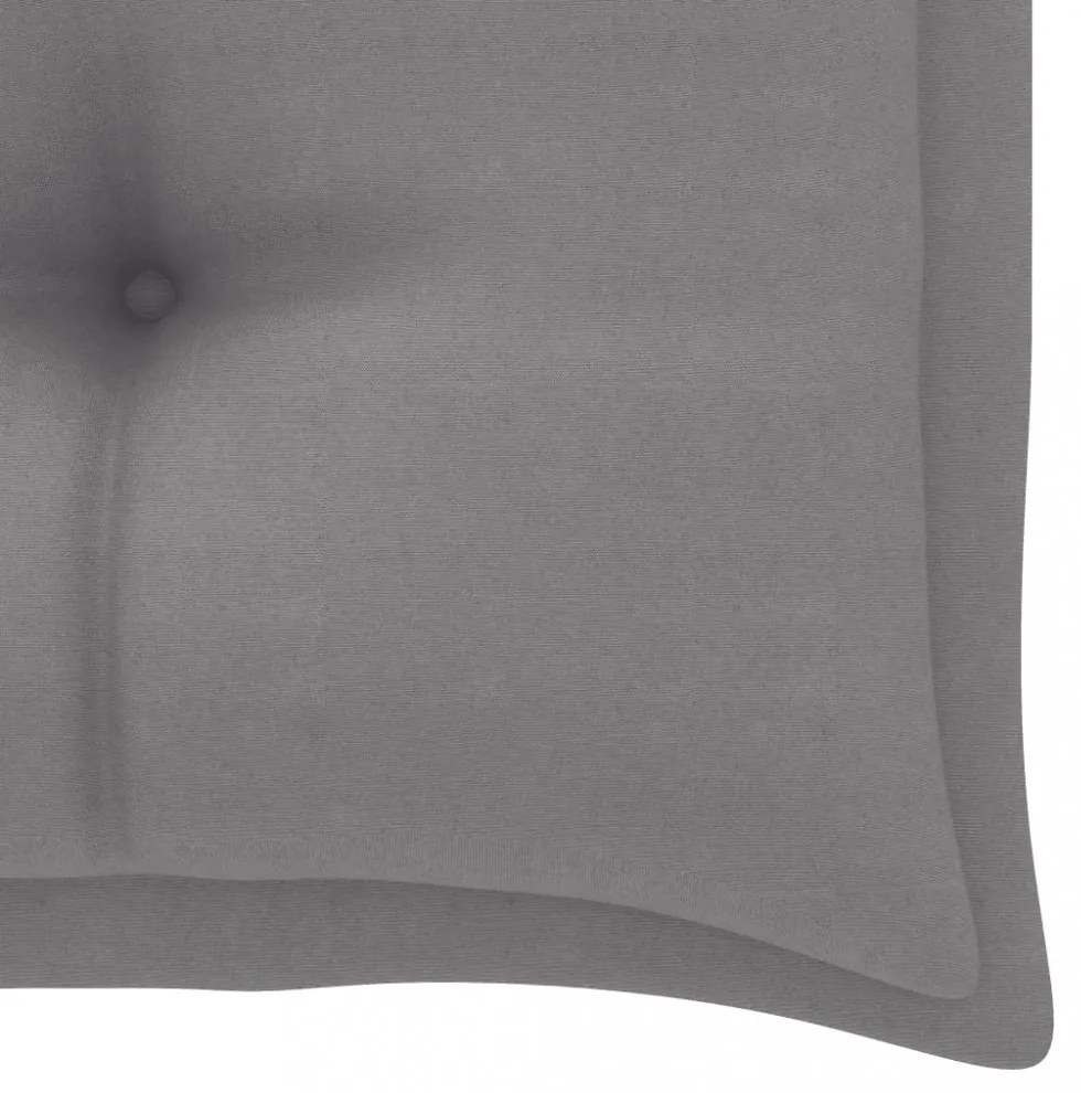 tömör tíkfa kerti pad szürke párnával 112 cm