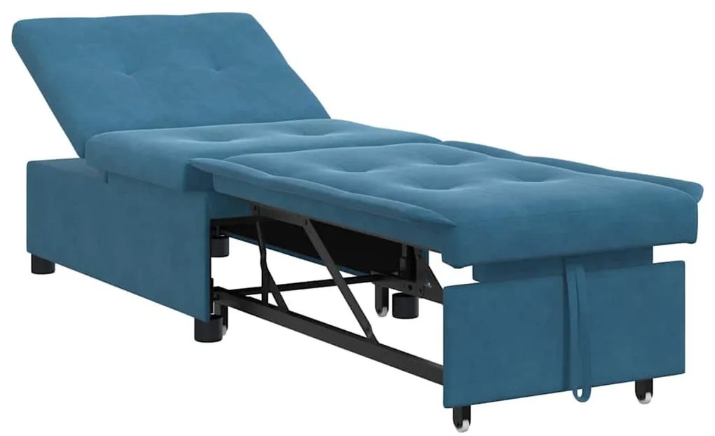 Kanapéágy Kék 67 x 194 x 38 cm Bársony