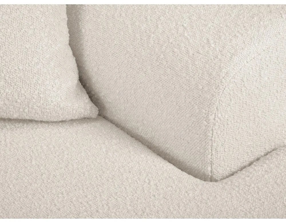 Bézs buklé kinyitható tárolóhelyes sarokkanapé (jobb oldali-heverő résszel) Kyoto – Cosmopolitan Design