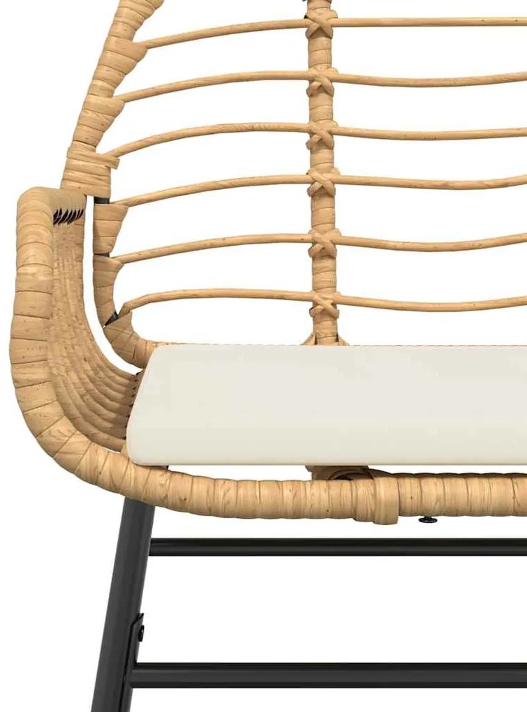 vidaXL 5 észes barna polyrattan üveg kerti étkezőgarnitúra párnával