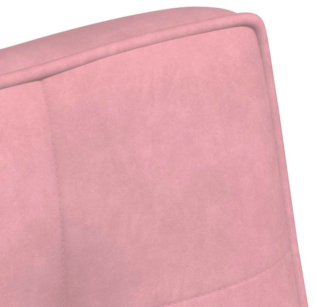 rózsaszín bársonypad 110 x 74 x 84 cm