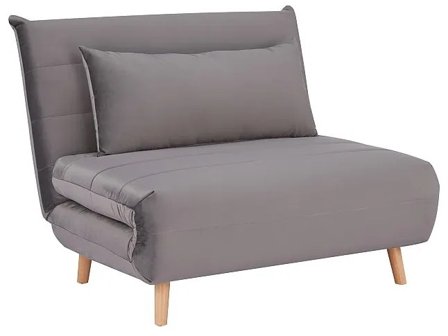 Szürke kinyitható fotel SPIKE VELVET