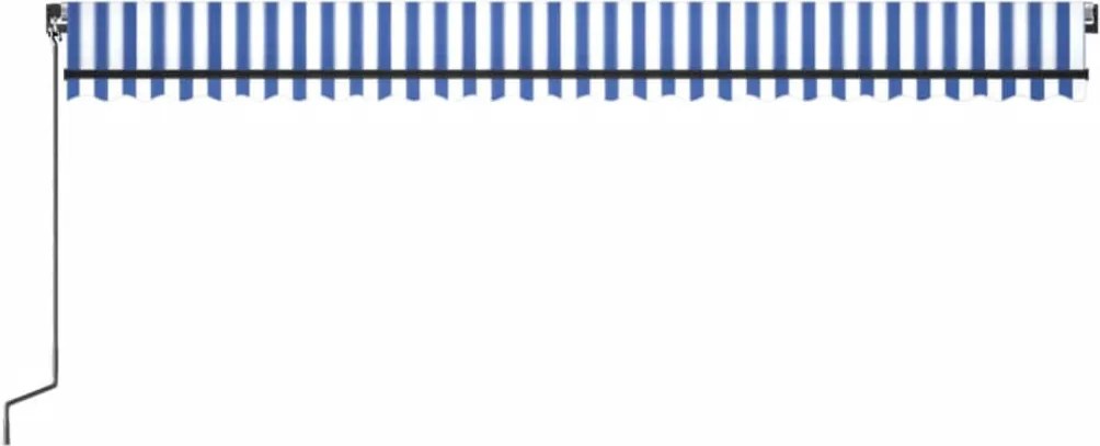Kék és fehér kézzel kihúzható napellenző 600 x 350 cm