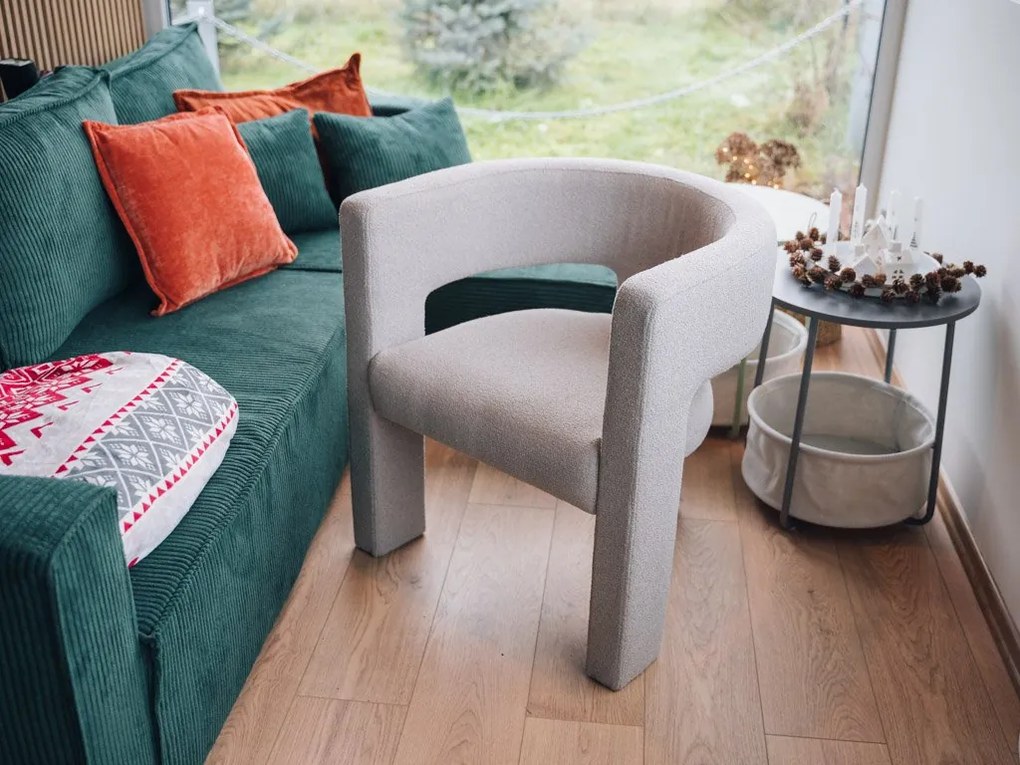 Világosszürke design fotel ALPAH LOOP
