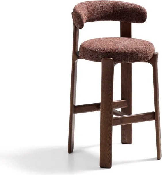 Barna-sötét natúr színű kőrisfa bárszék (ülésmagasság 75 cm) Granite – Kave Home