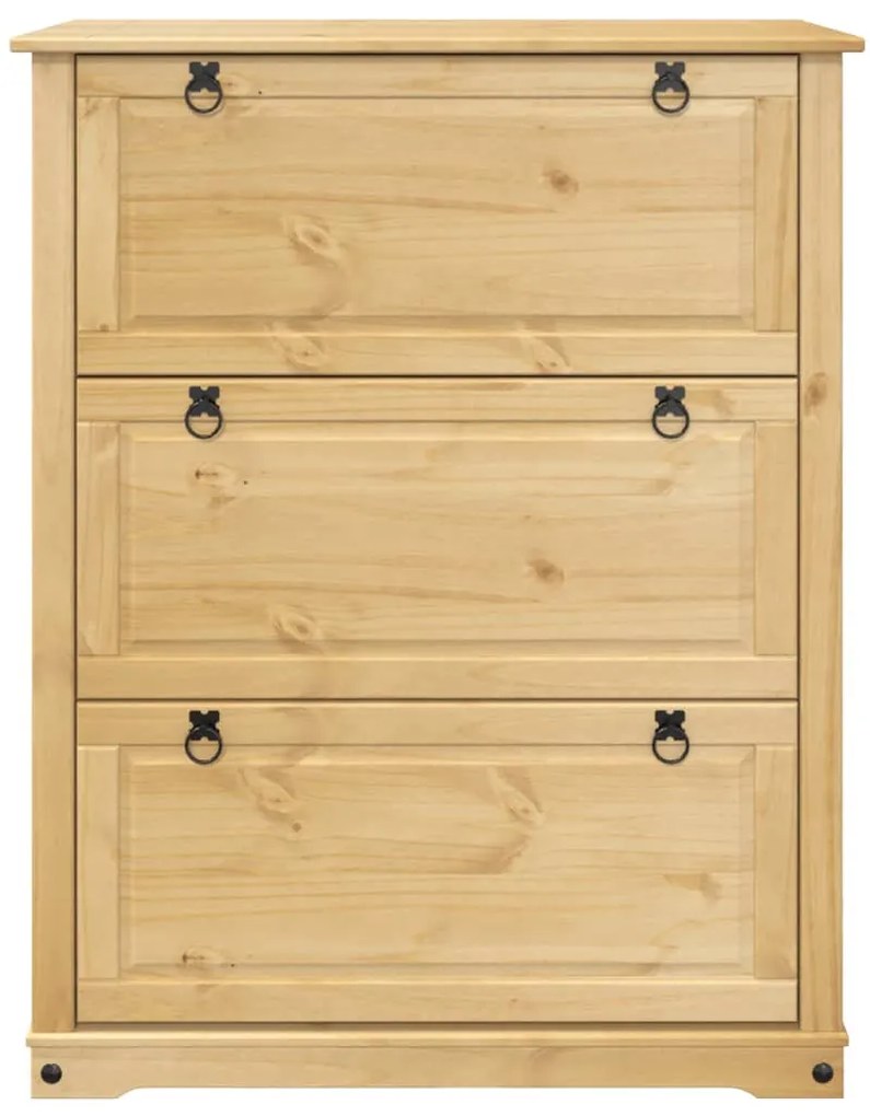Corona tömör fenyőfa cipőszekrény 99x32x124,5 cm