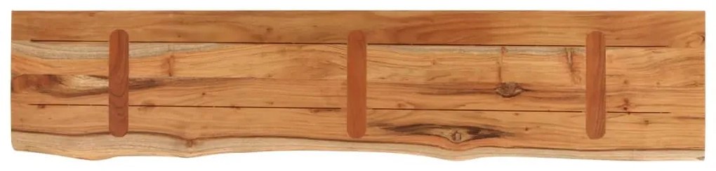 tömör akácfa téglalap alakú fali polc 120 x 20 x 2,5 cm