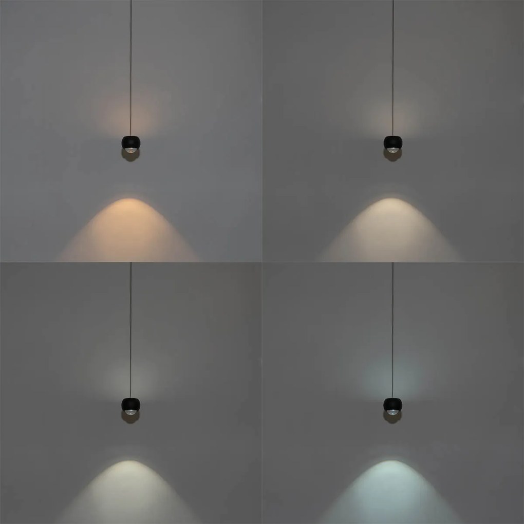 Modern fekete függesztett lámpa 1-fázisú sínrendszerhez LED-del - Magnetic Lance