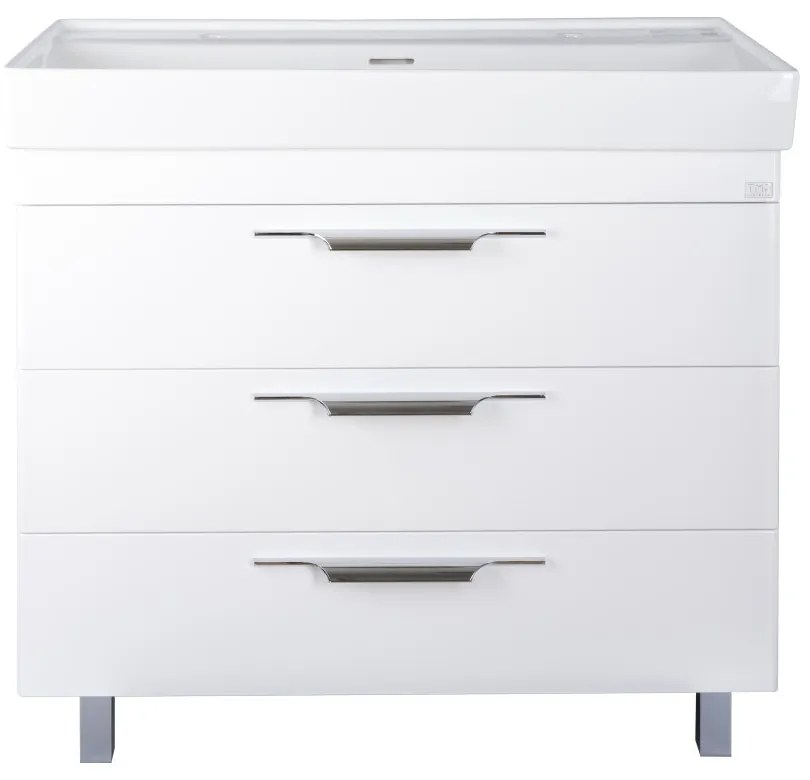TMP TRIO 100D álló fürdőszobabútor - CeraStyle SHARP - 37600 DUPLA csaplyukas mosdóval - 100 x 48 cm