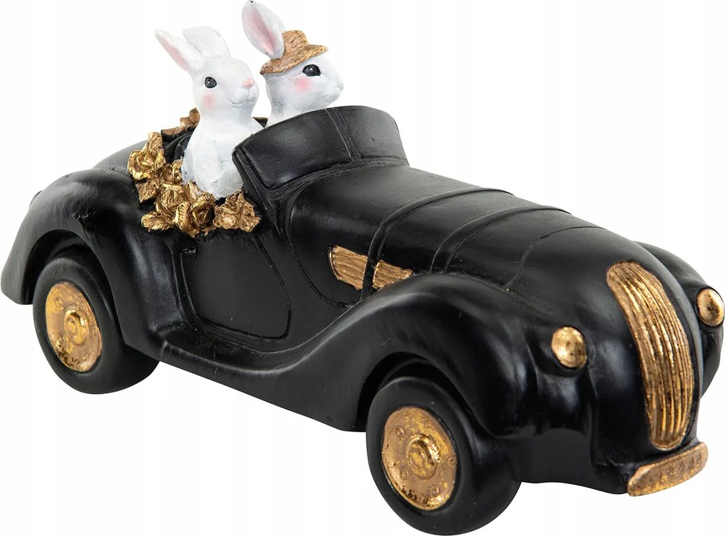 Húsvéti Nyuszi Figura Az Autóban 22x10cm