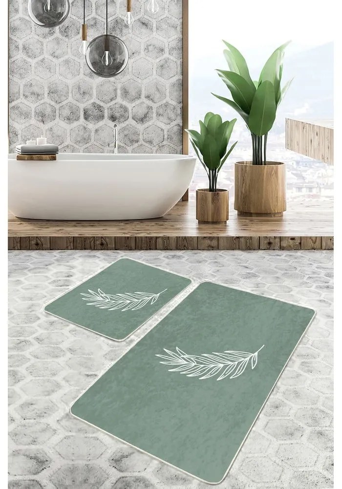 Zöld fürdőszobai kilépő szett 2 db-os 60x100 cm – Mila Home