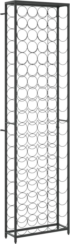 vidaXL fekete kovácsoltvas bortartó 95 palackhoz 54 x 18 x 200 cm