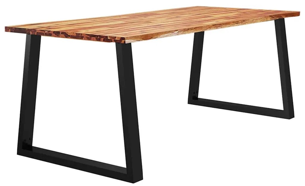 Tömör akácfa étkezőasztal természetes éllel 200 x 90 x 75 cm