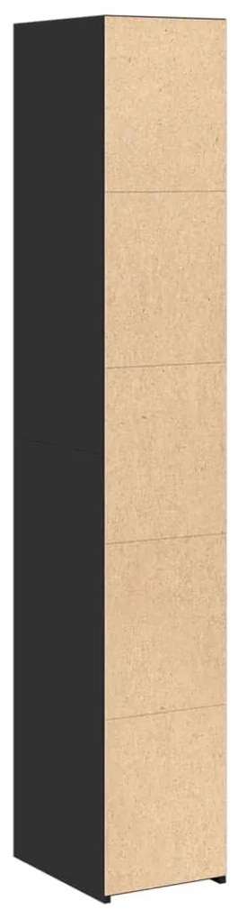 fekete szerelt fa magasszekrény 30 x 41 x 185 cm