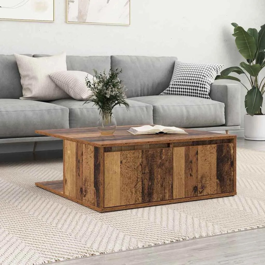 Dohányzóasztal with Drawer Öreg fa 80 x 80 x 31 cm Faanyag